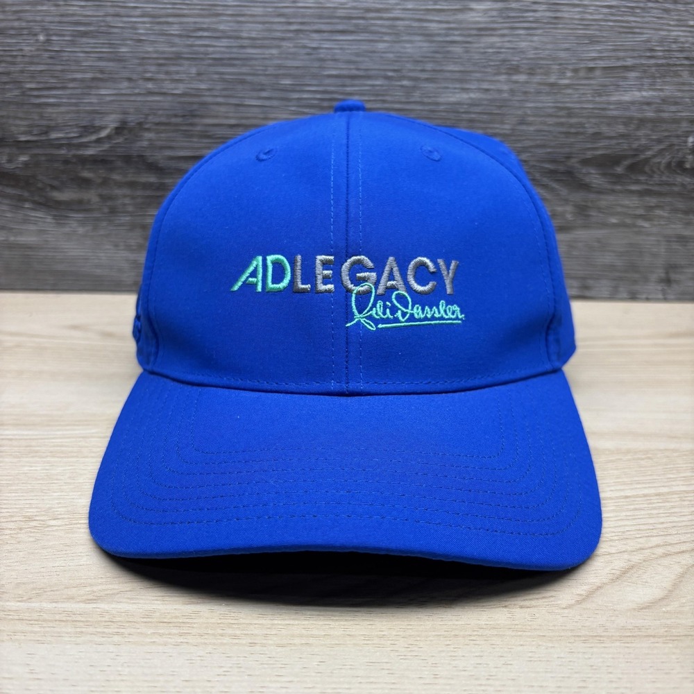 Adlegacy Hat Cap Strap Back Blue Adidas Embroidered Golf Baseball Logo Mens